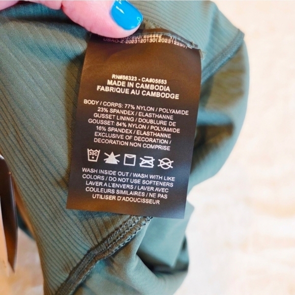 Nike Zenvy Ribbed High-Rise 7/8 Leggings Faded Spruce Green - NWT XS Womens - Picture 7 of 10